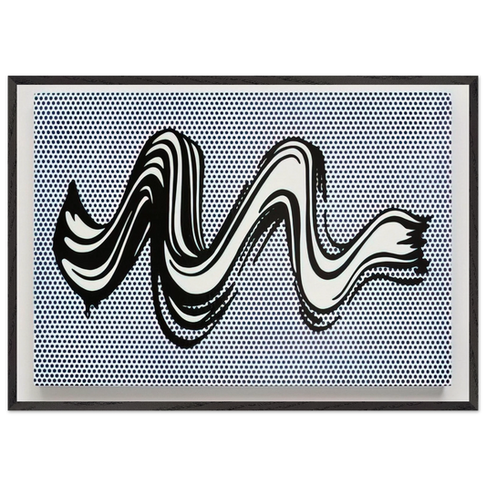 BRUSHSTROKE 1965 - Roy Lichtenstein 70x100 cm / 28x40 inches Framed Art Print – Black Wooden Frame