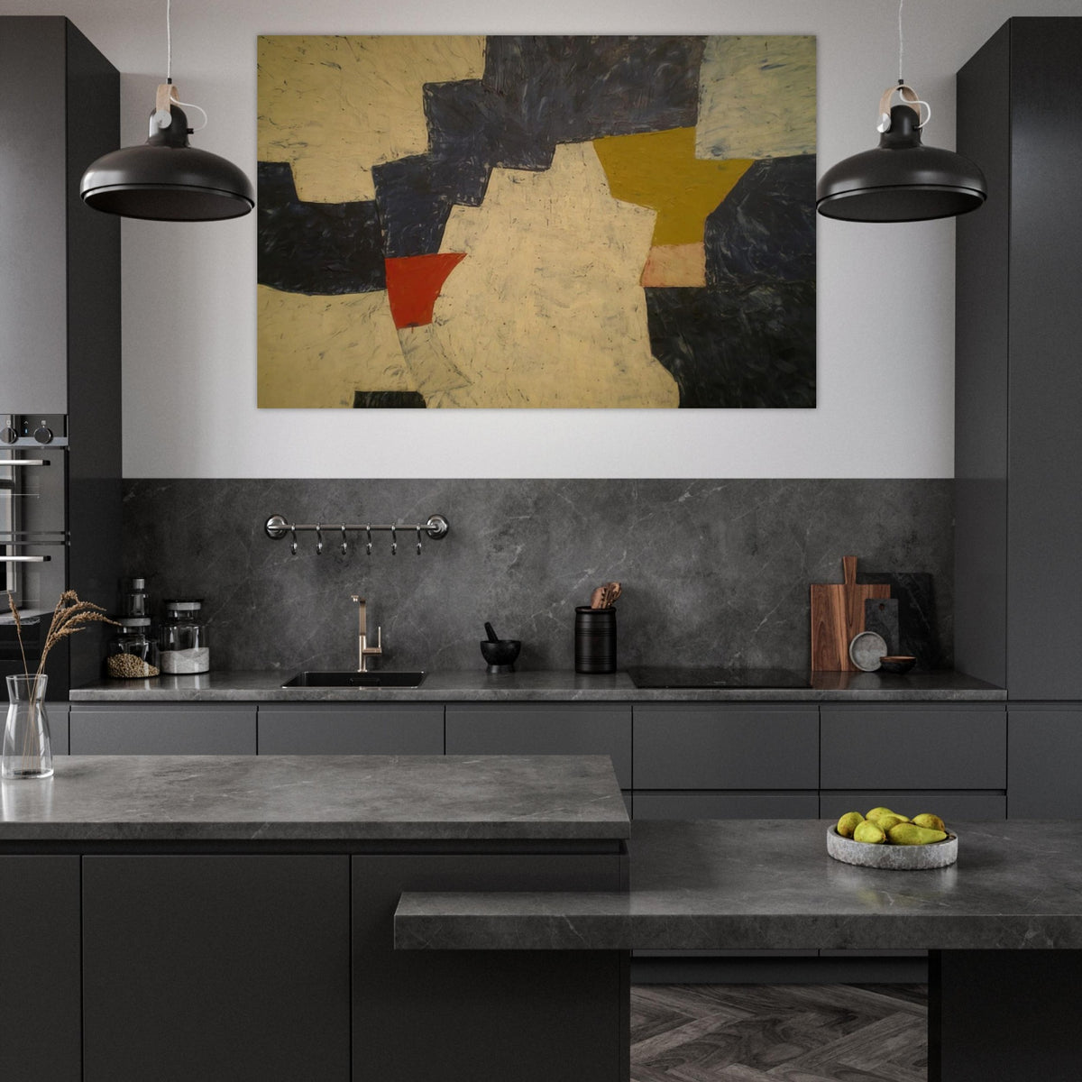 Composition - 1952 - Serge Poliakoff Art Prints - 100x150 cm / 40x60″ inches | Serge Poliakoff Poster | Serge Poliakoff Prints