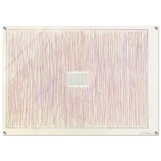 Untitled Pink Stripes-Gray Box - 1976 - Gene Davis Acrylic Print - 70x100 cm / 28x40″ inches