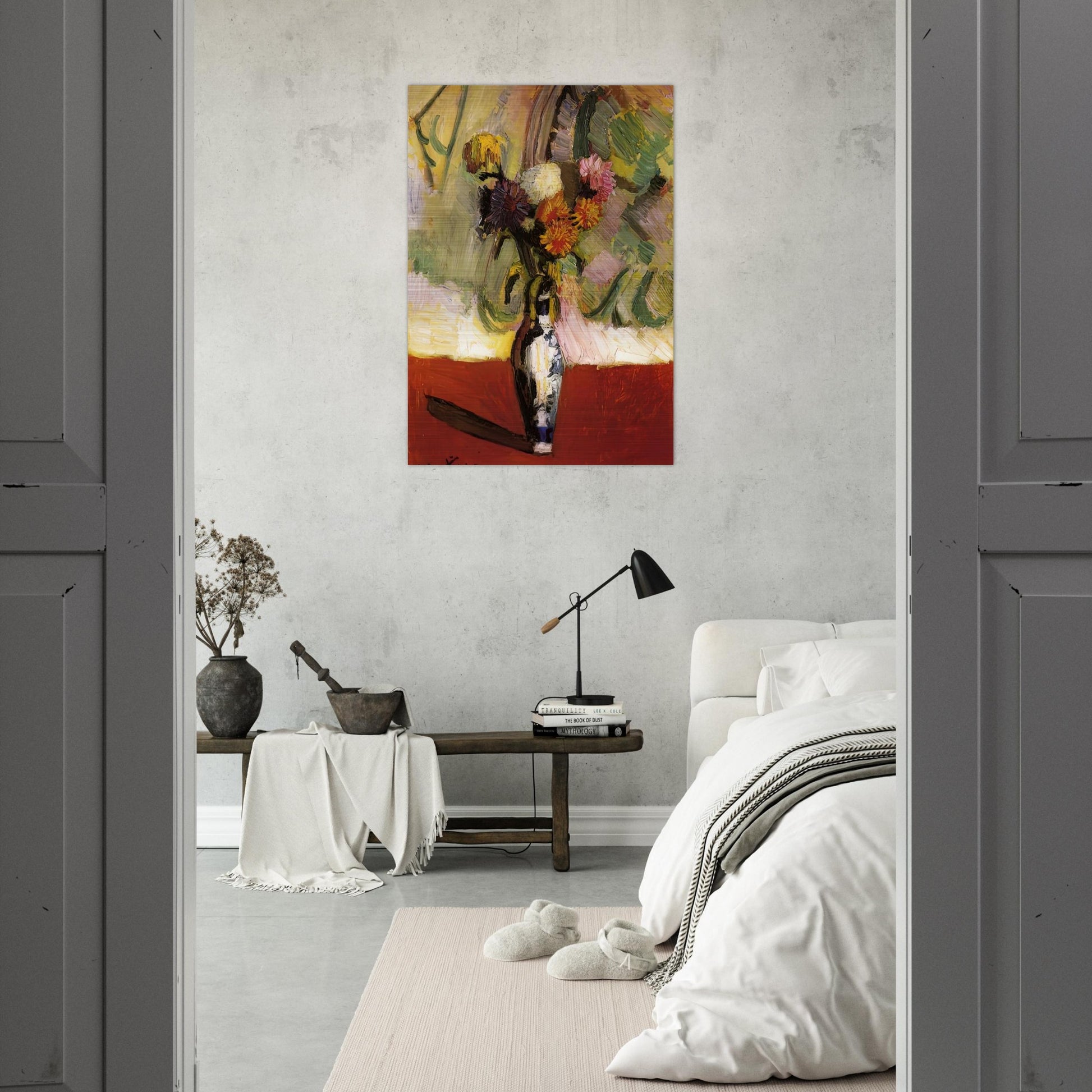 CHRYSANTHEMUMS IN A CHINESE VASE 1902 - Henri Matisse Brushed Aluminum Print - 70x100 cm / 28x40 inches | Henri Matisse Aluminum Print | Henri Matisse Prints