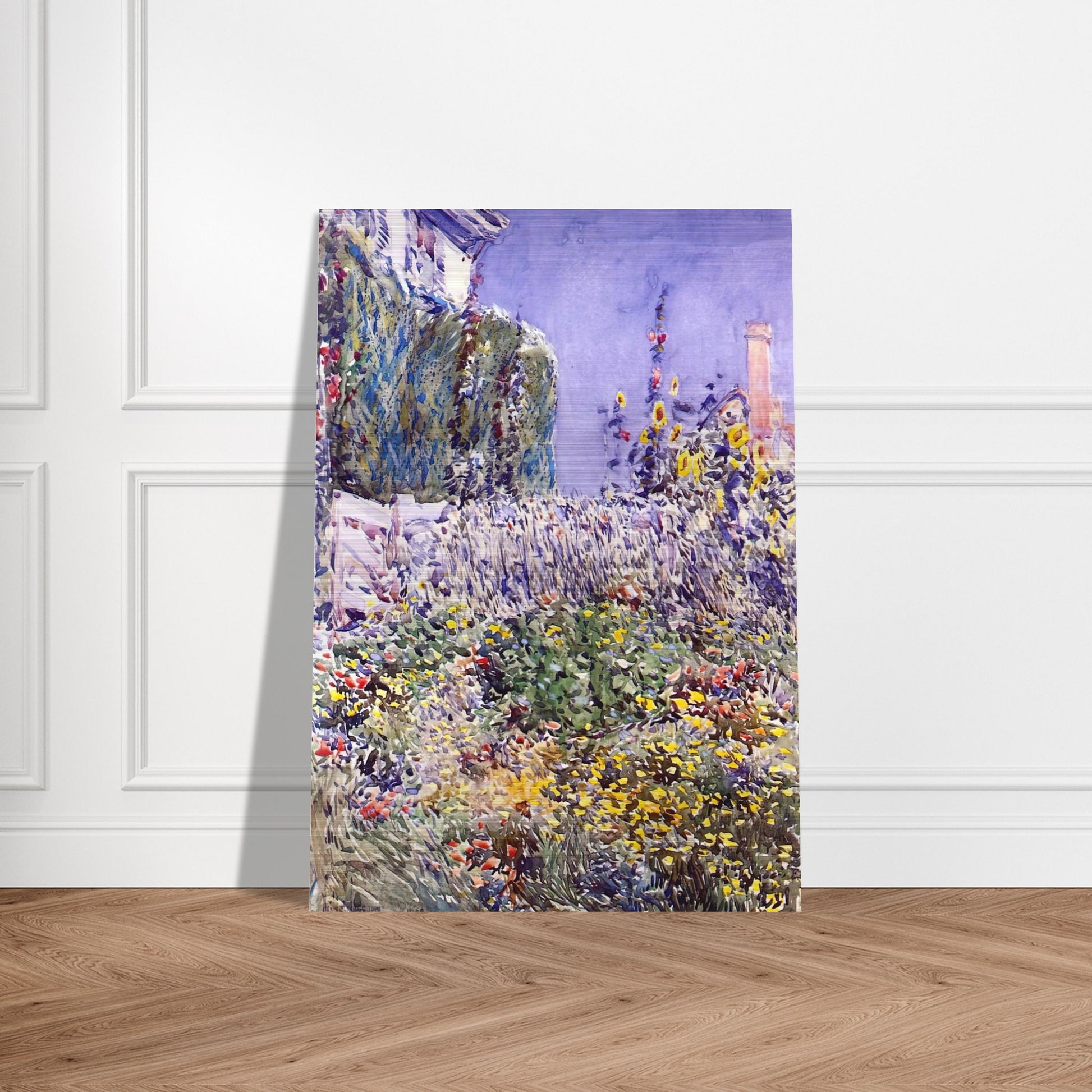 Dexter`s Garden - Childe Hassam Brushed Aluminum Print - 70x100 cm / 28x40 inches | Childe Hassam Aluminum Print | Childe Hassam Prints
