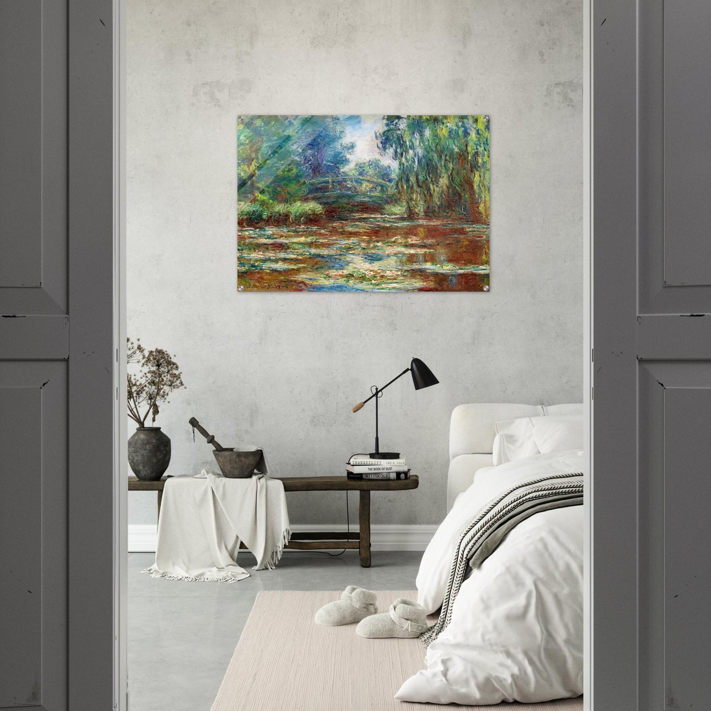 Water Lily Pond and Bridge - claude monet Acrylic Print - 70x100 cm / 28x40″ inches