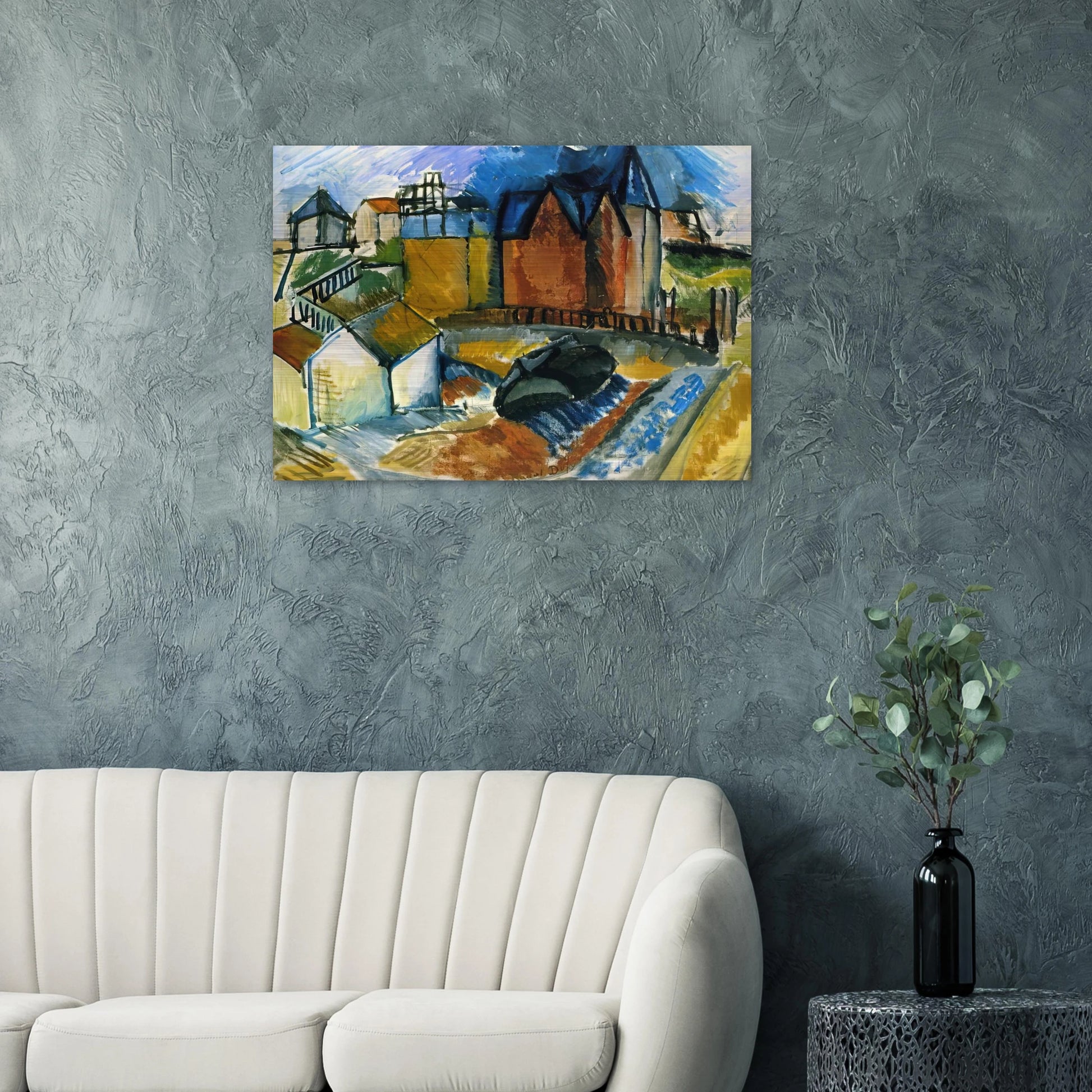 THE BEACH AT HAVRE 1910 - Raoul Dufy Brushed Aluminum Print - 70x100 cm / 28x40 inches | Raoul Dufy Aluminum Print | Raoul Dufy Prints