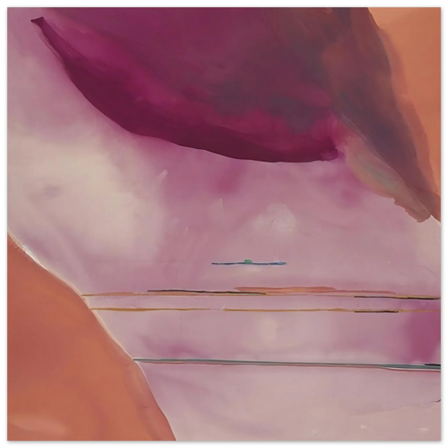 Helen Frankenthaler - Pendulum - 1972 Wall art - 30x30 cm / 12x12 Inches - Premium Wooden Framed Poster With Fine Art Paper - White frame