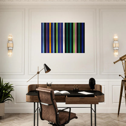 Two Part Blue - 1964 - Gene Davis Brushed Aluminum Print - 70x100 cm / 28x40 inches | Gene Davis Aluminum Print | Gene Davis Prints