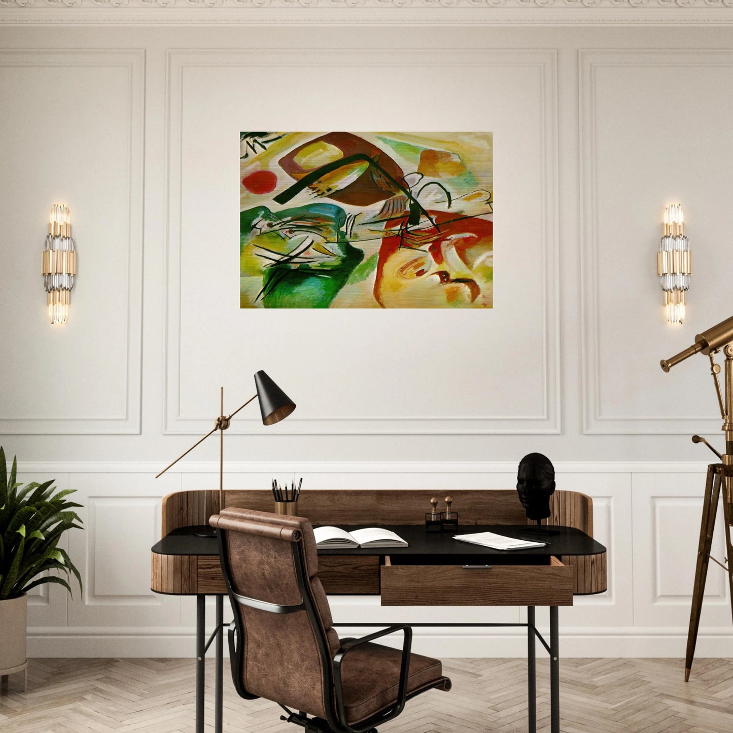 PICTURE WITH A BLACK ARCH 1912 - Wassily Kandinsky Brushed Aluminum Print - 70x100 cm / 28x40 inches | Wassily Kandinsky Aluminum Print | Wassily Kandinsky Prints