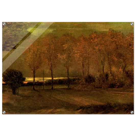 Autumn Landscape at Dusk - Vincent van Gogh Acrylic Print - 70x100 cm / 28x40″ inches