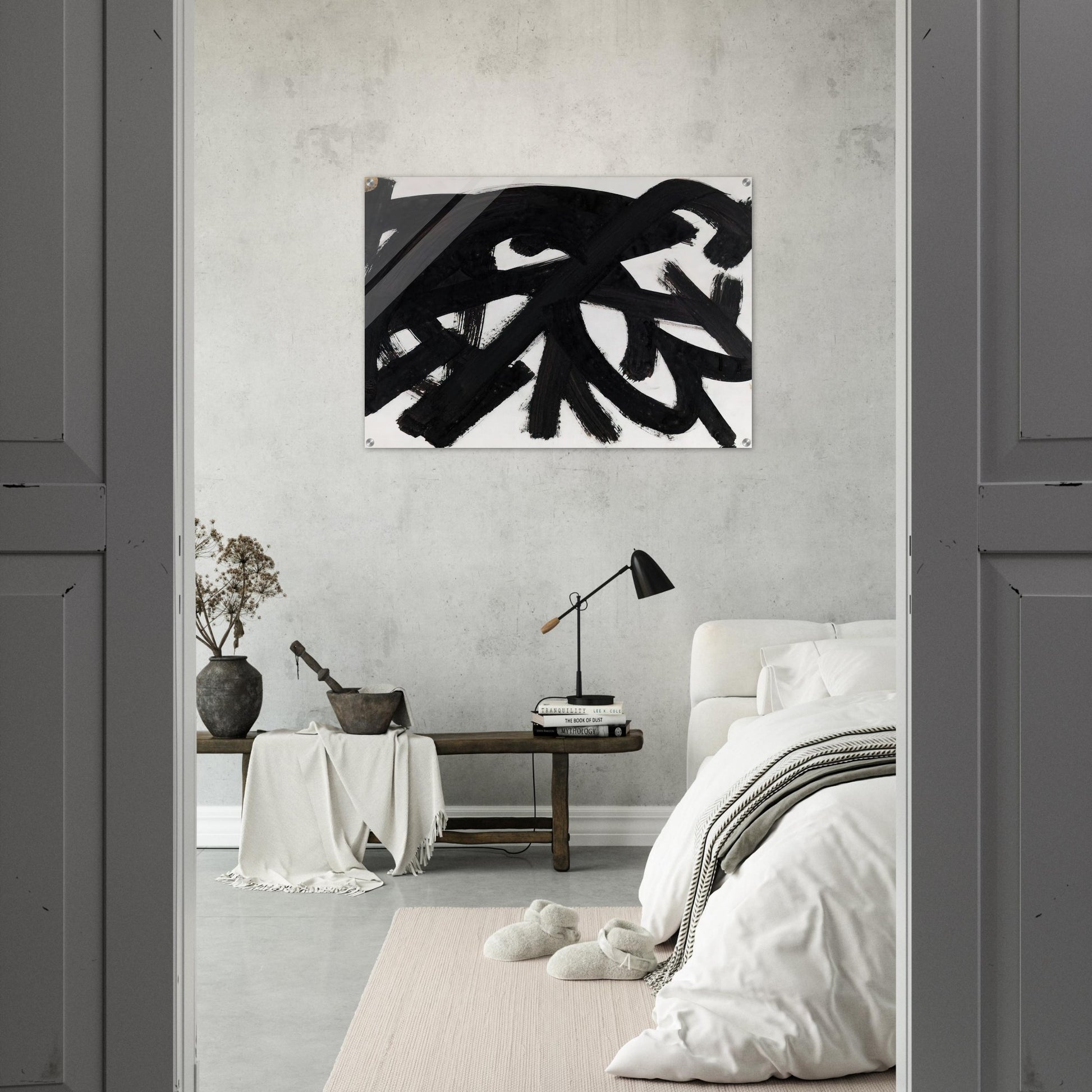 Brou de noix sur papier 48 x 62,5 cm, 1946 - 1946 - Pierre Soulages Acrylic Print - 70x100 cm / 28x40″ inches | Pierre Soulages Wall Art | Pierre Soulages Prints