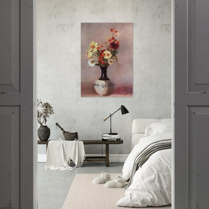 VASE OF FLOWERS 9 - Odilon Redon Brushed Aluminum Print - 70x100 cm / 28x40 inches | Odilon Redon Aluminum Print | Odilon Redon Prints