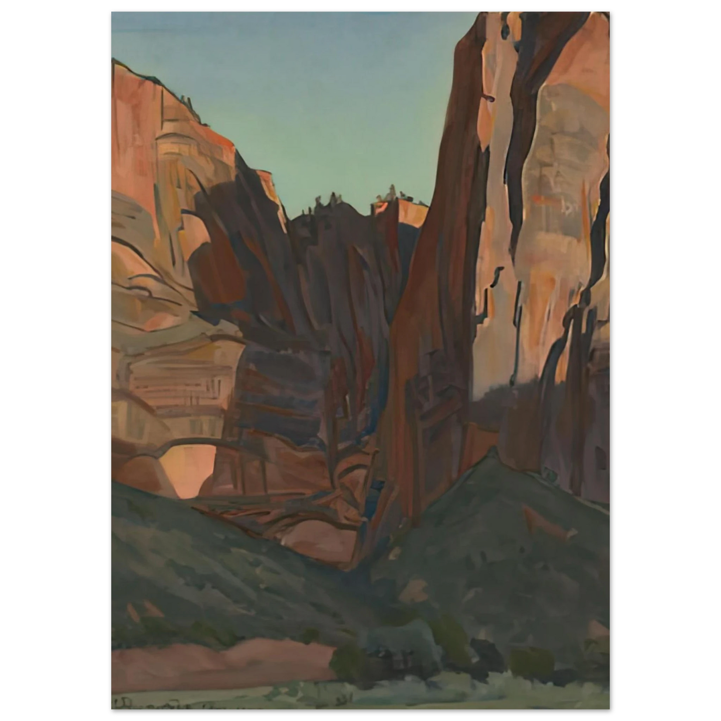 Maynard Dixon - NOTCH IN THE WALL ZION NATIONAL PARK AUGUST 1933 1933 Wall art - 45x60 cm / 18x24 inches - Fine Art Poster-canvas - -