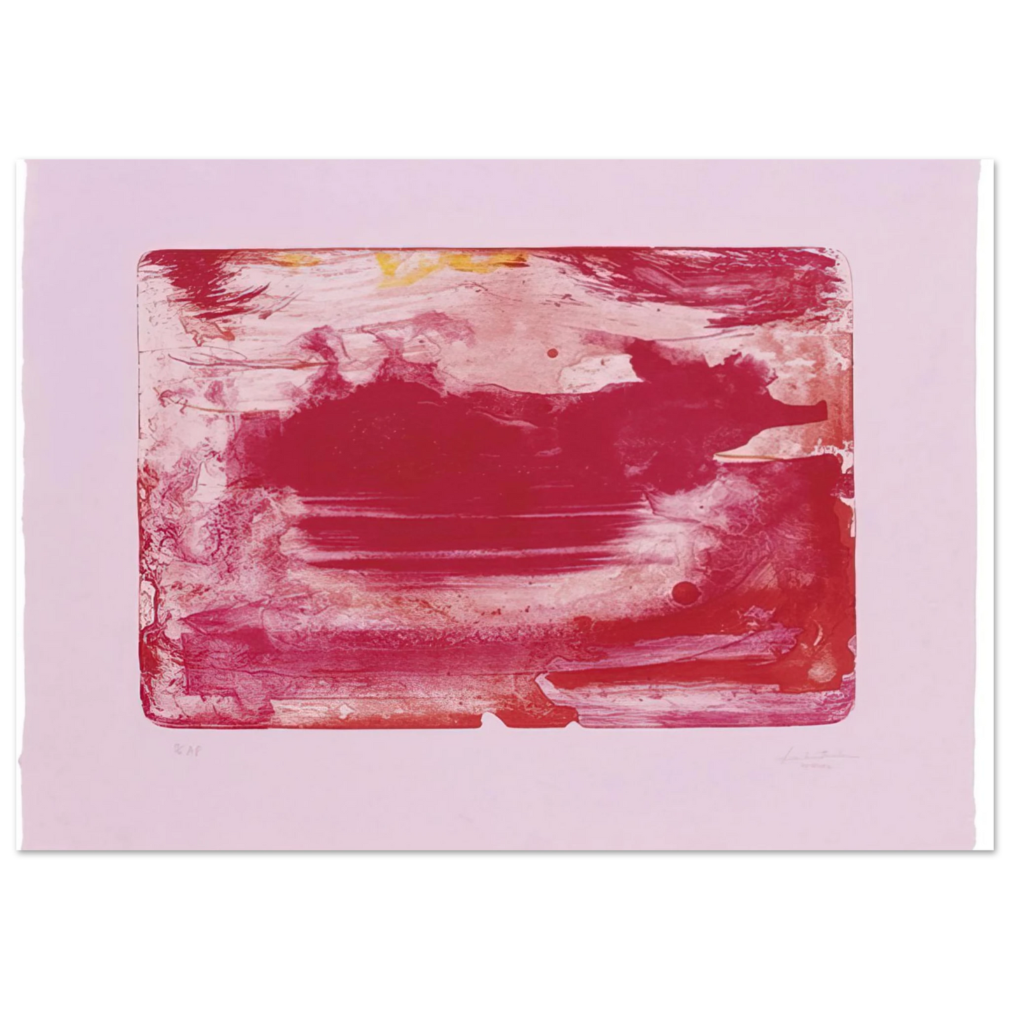 Helen Frankenthaler - The Red Sea - 1982 Wall art - A3 (29.7 x 42  cm) - Premium Wooden Framed Poster With Fine Art Paper-canvas - Wood frame