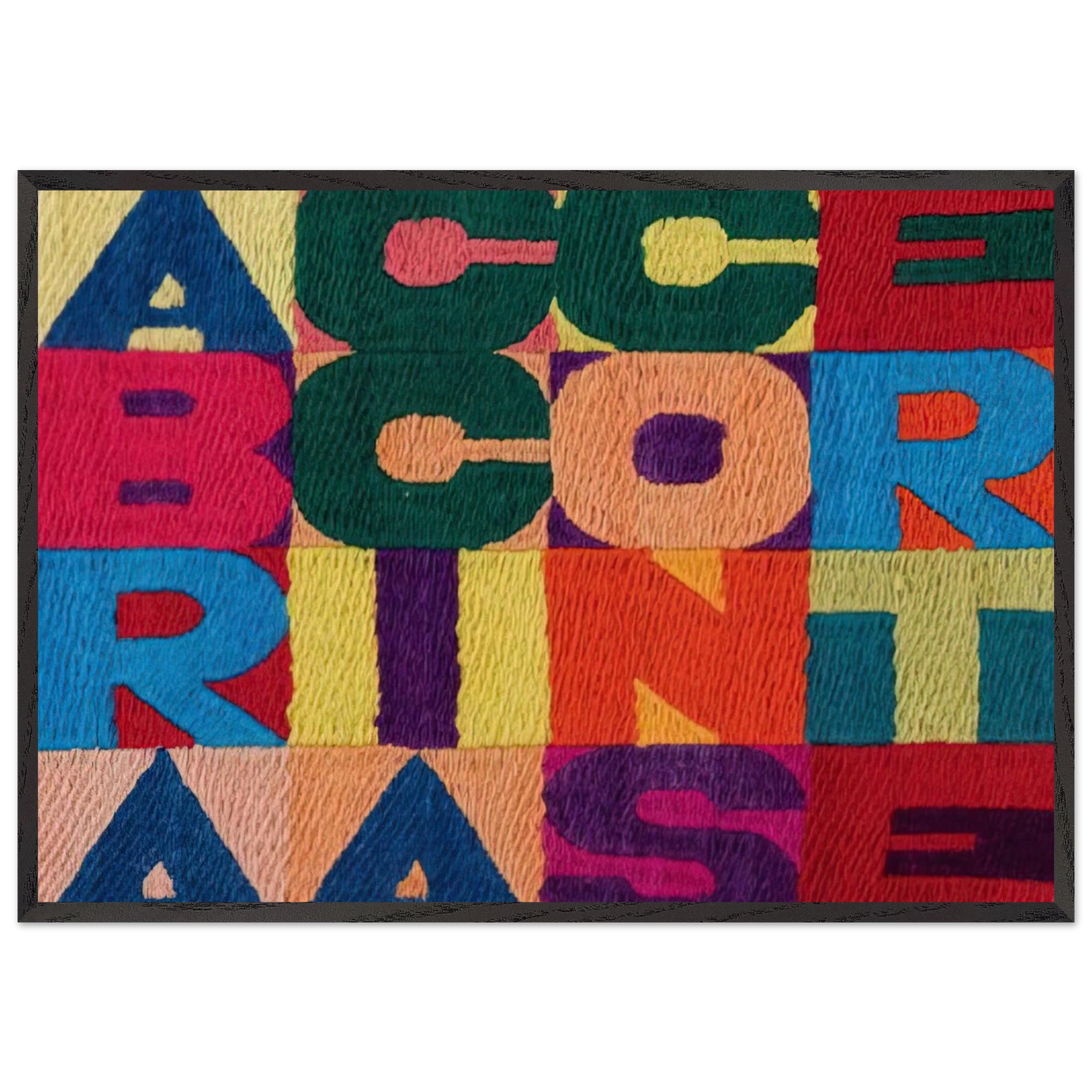 A BRACCIA CONSERTE 1994 - Alighiero Boetti 70x100 cm / 28x40 inches Framed Art Print – Black Wooden Frame