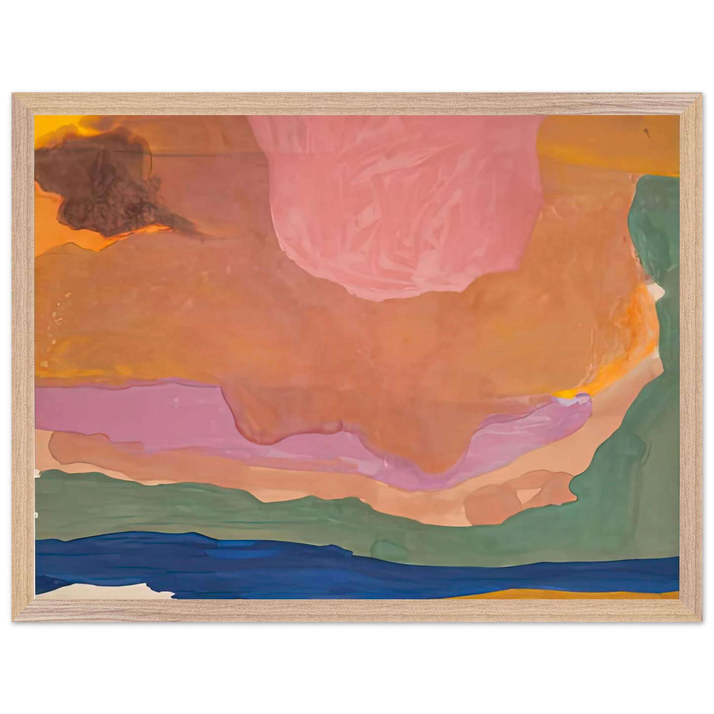 Helen Frankenthaler - Flood, 1967- Wall Art - 30x40 cm / 12x16 inches - Premium Wooden Framed Poster With Fine Art Paper-canvas - Wood frame