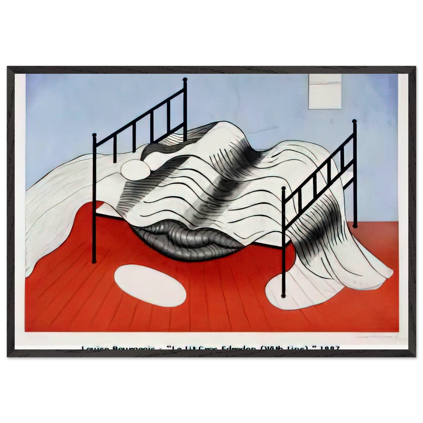 THE BIG BED WITH QUILT 1997 - Louise Bourgeois 70x100 cm / 28x40 inches Framed Art Print – Black Wooden Frame