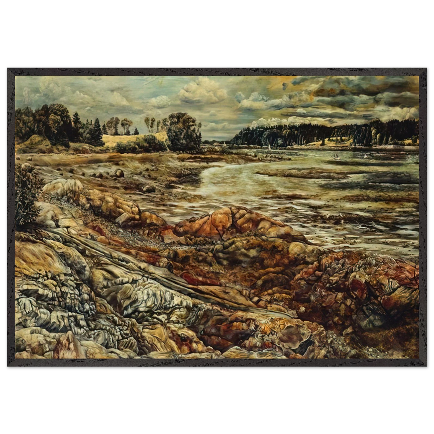 DIVIDED AND DIVIDED - Ivan Albright 70x100 cm / 28x40 inches Framed Art Print – Black Wooden Frame