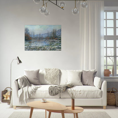 The Thaw at Vetheuil - claude monet Brushed Aluminum Print - 70x100 cm / 28x40 inches | claude monet Aluminum Print | claude monet Prints