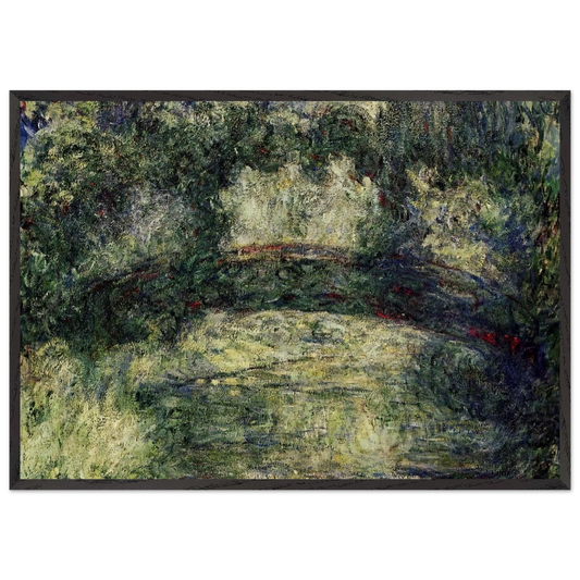 The Japanese Bridge 10 - claude monet 70x100 cm / 28x40 inches Framed Art Print – Black Wooden Frame