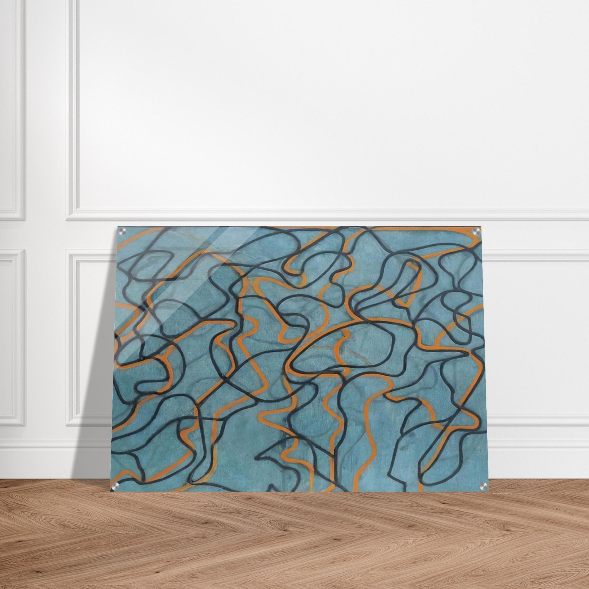 Letter About Rocks #3, Blue Ground - 2010 - Brice Marden Acrylic Print - 70x100 cm / 28x40″ inches