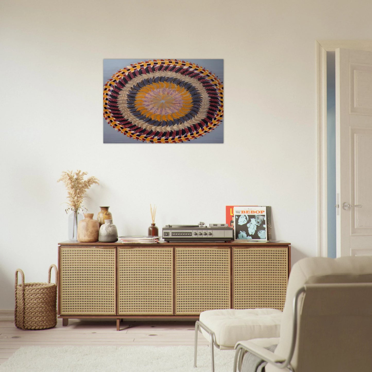 Golden Pinwheel - 1979 - Miriam Schapiro Brushed Aluminum Print - 70x100 cm / 28x40 inches | Miriam Schapiro Aluminum Print | Miriam Schapiro Prints
