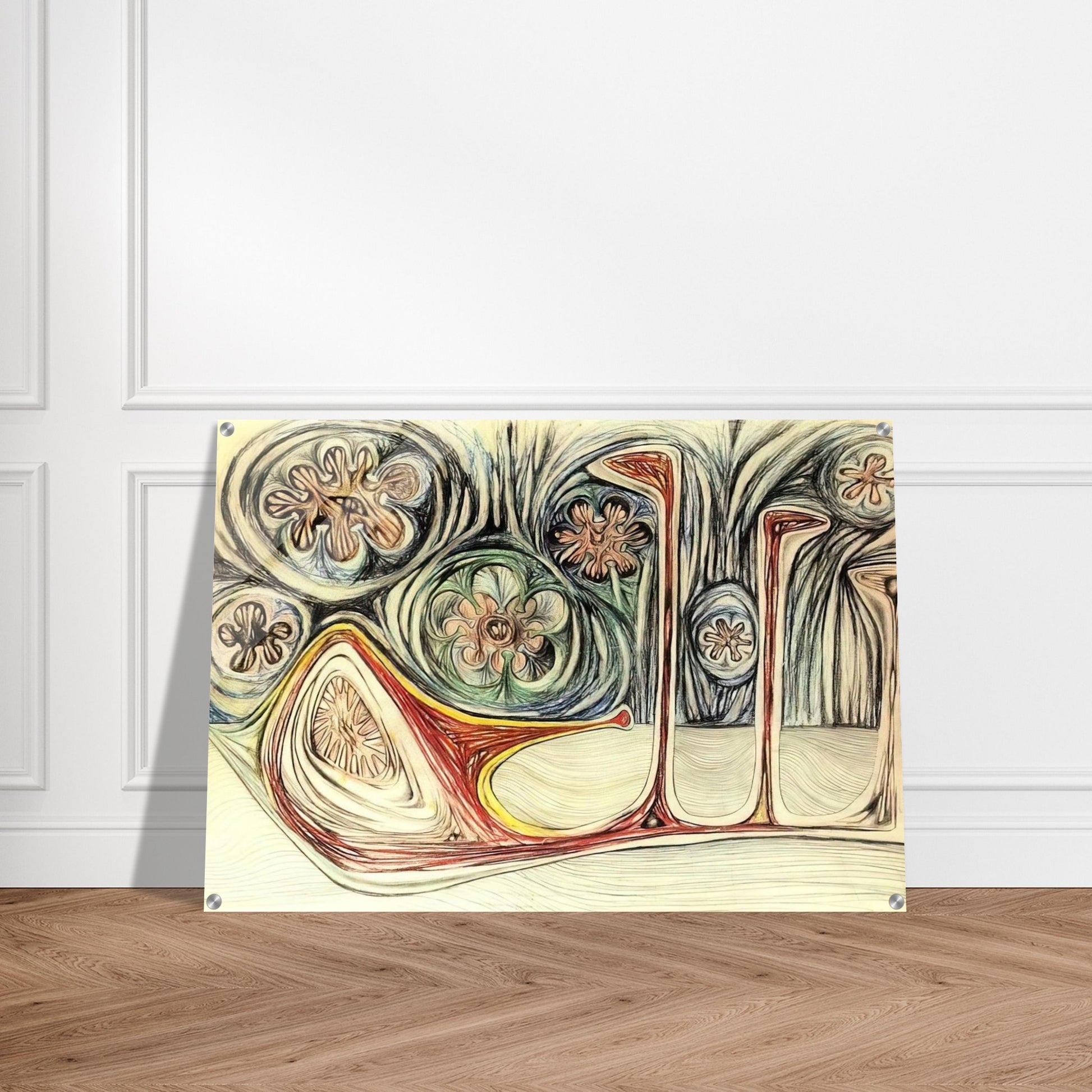 SNAIL S TRACE 1937 - Roberto Matta Acrylic Print - 70x100 cm / 28x40″ inches