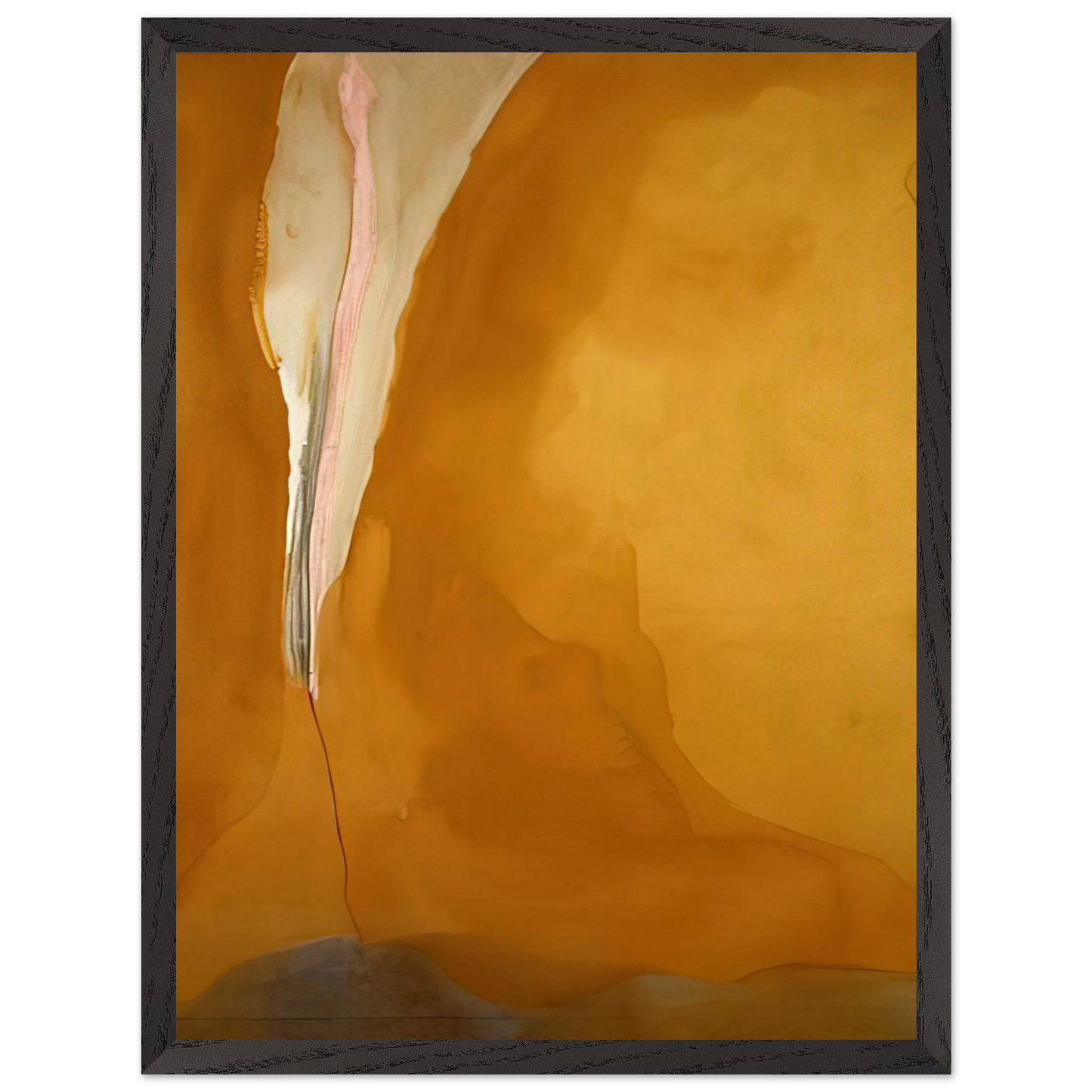 Helen Frankenthaler - Coral Wedge - 1972 Wall art - 28x43  cm / XL (11x17 inches) - Premium Wooden Framed Poster With Fine Art Paper-canvas - Black frame