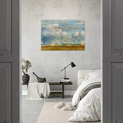 Clouds also known as Rain Clouds over Oregon Desert - Childe Hassam Brushed Aluminum Print - 70x100 cm / 28x40 inches | Childe Hassam Aluminum Print | Childe Hassam Prints