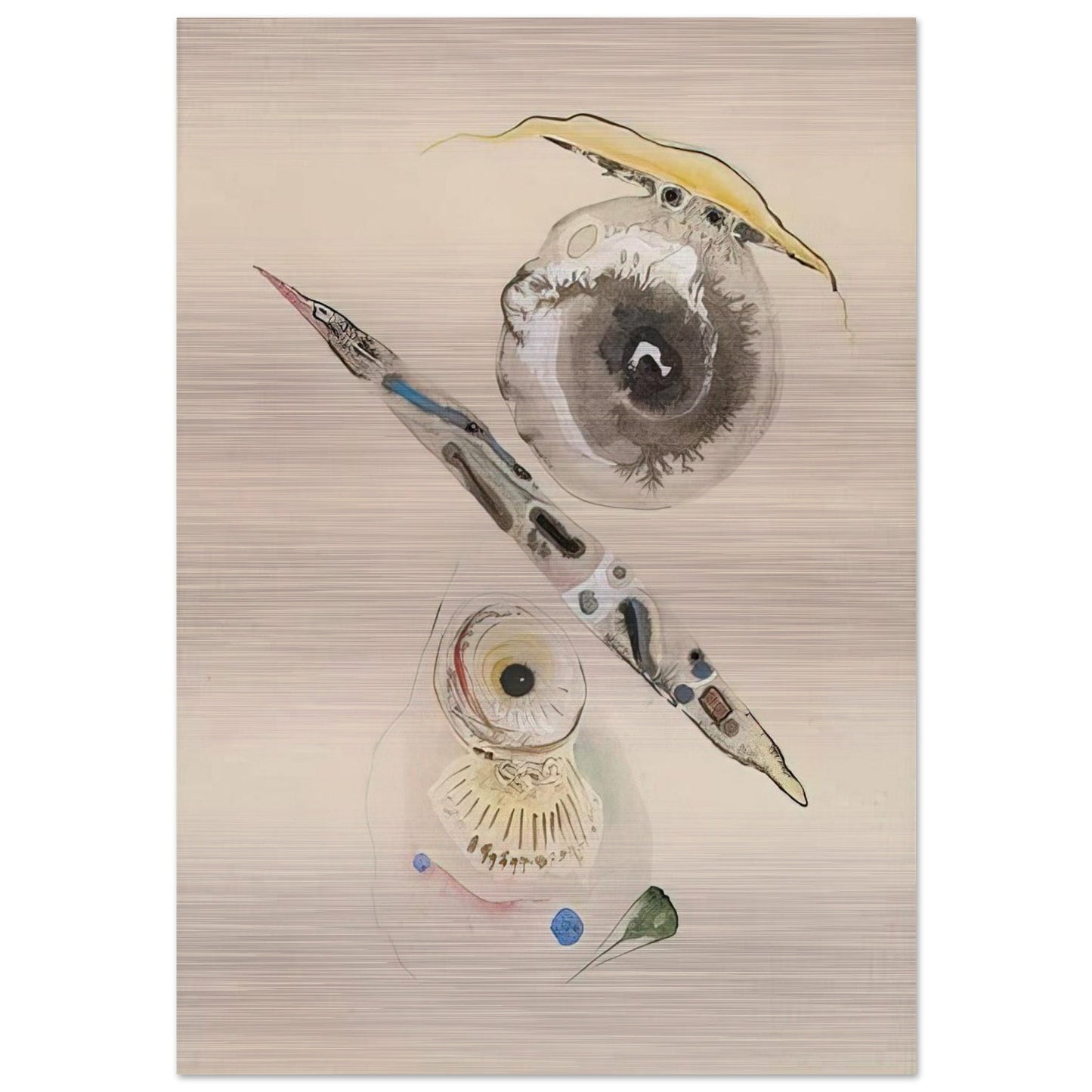 UNTITLED - Rudolf Bauer Brushed Aluminum Print - 70x100 cm / 28x40 inches | Rudolf Bauer Aluminum Print | Rudolf Bauer Prints