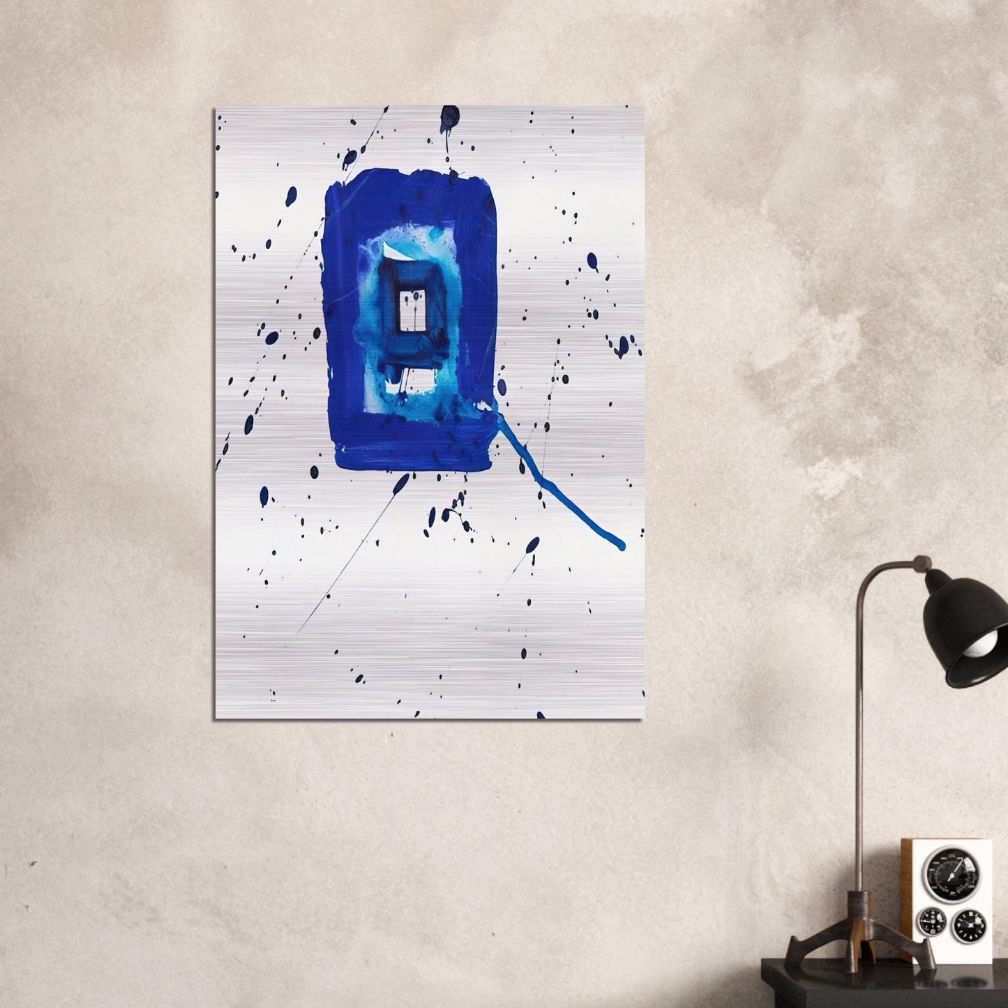 Blue Frame - Sam Francis Brushed Aluminum Print - 70x100 cm / 28x40 inches | Sam Francis Aluminum Print | Sam Francis Prints
