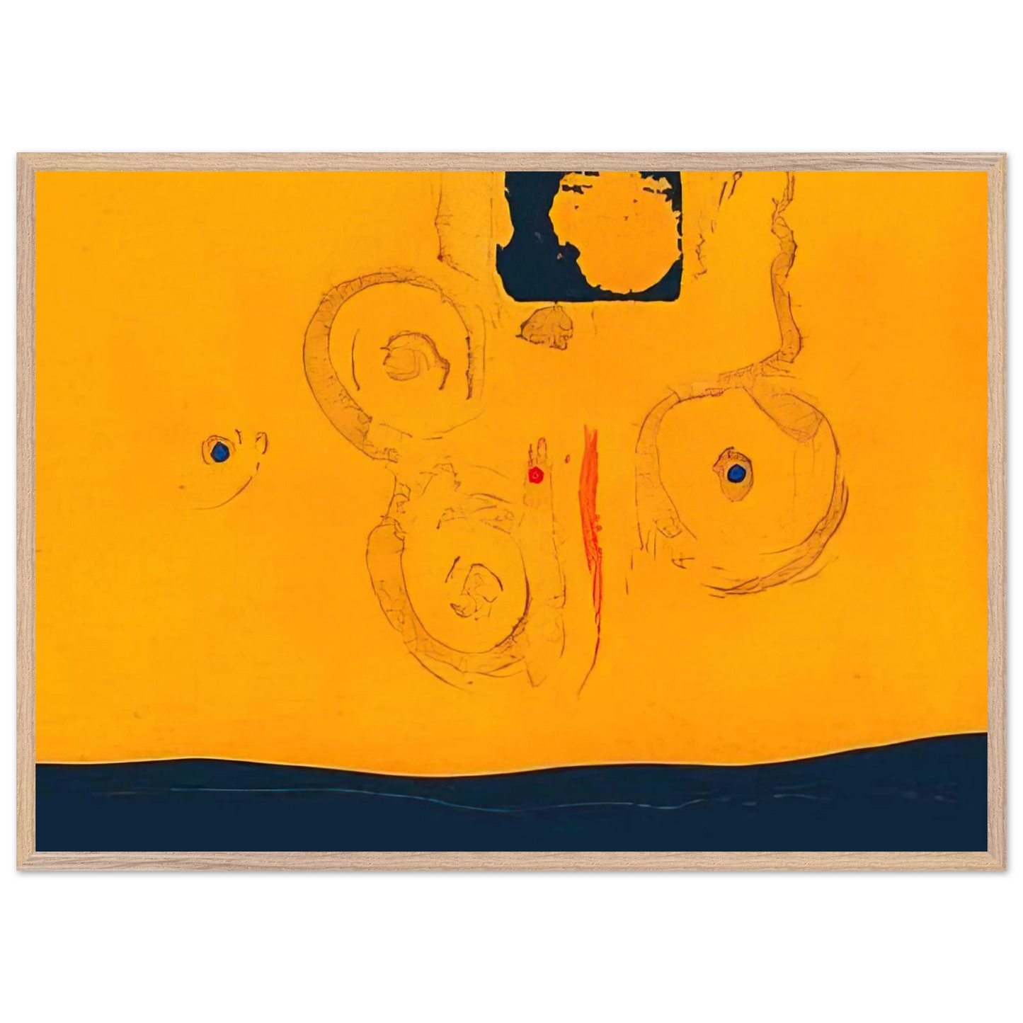 Helen Frankenthaler - Plaza Real - 1988 Wall art - 70x100 cm / 28x40 inches - Premium Wooden Framed Poster With Fine Art Paper-canvas - Wood frame