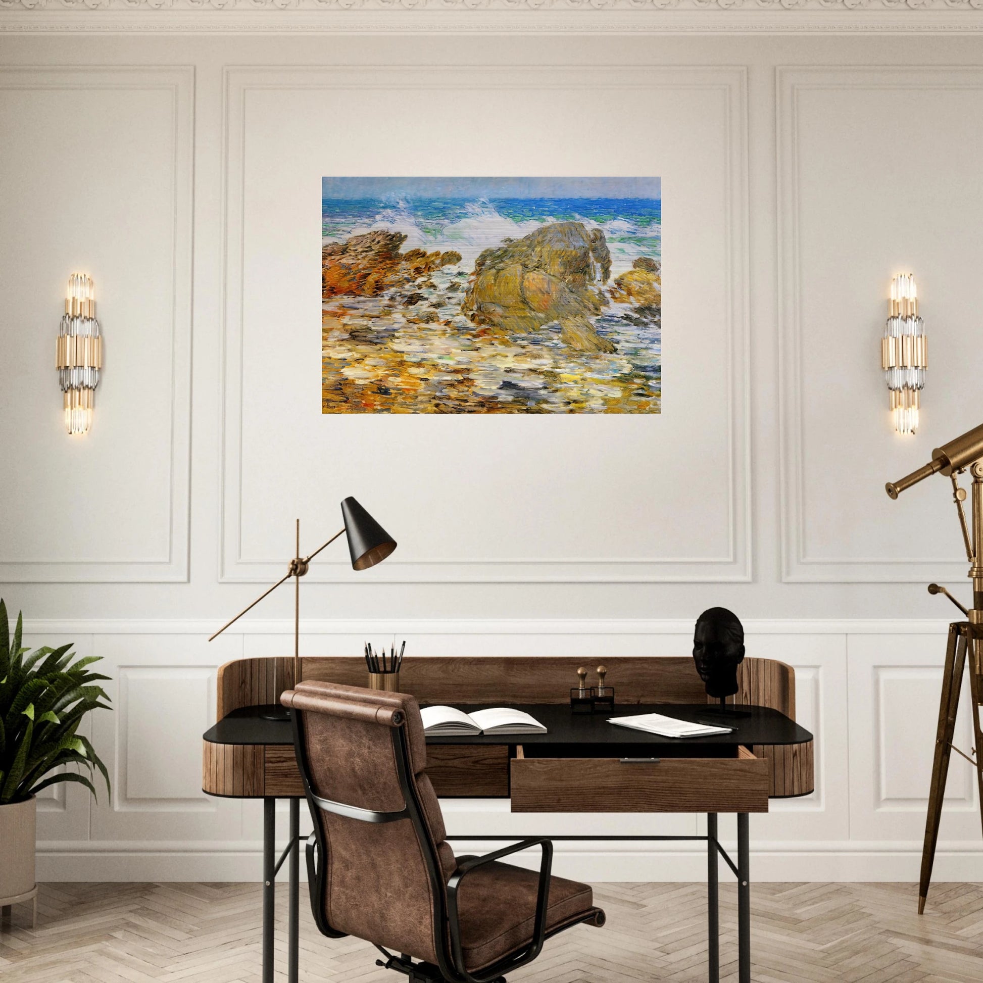 Surf, Appledore - Childe Hassam Brushed Aluminum Print - 70x100 cm / 28x40 inches | Childe Hassam Aluminum Print | Childe Hassam Prints