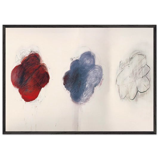 Fifty Days at Iliam Shades of Achilles Patroclus and Hector - Cy Twombly 70x100 cm / 28x40 inches Framed Art Print – Black Wooden Frame