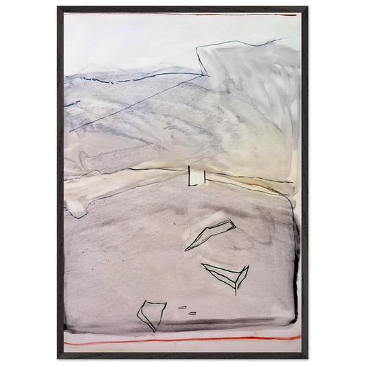 Wait - 2006 N2 - Raoul De Keyser 70x100 cm / 28x40 inches Framed Art Print – Black Wooden Frame