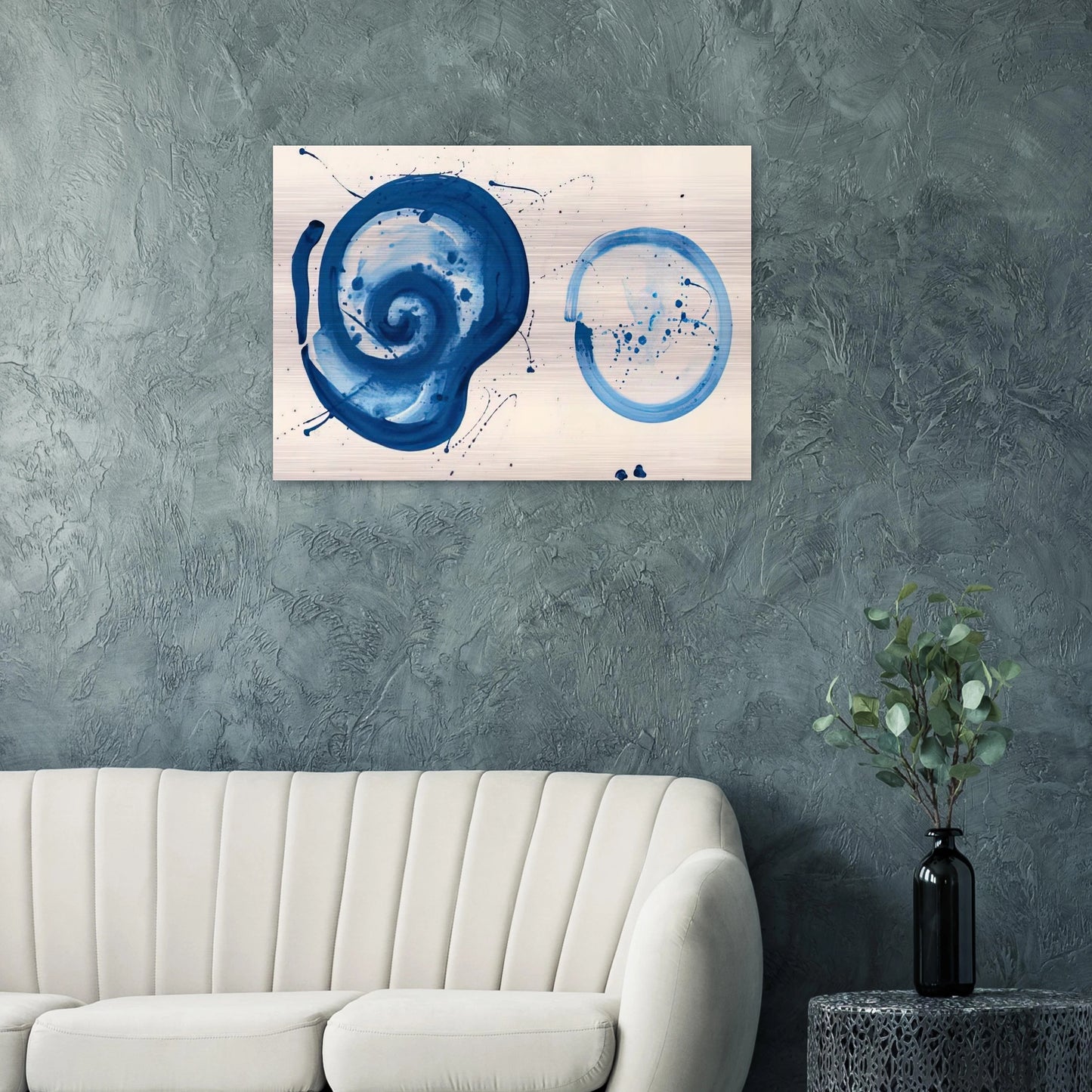 Composition  Blue Balls  - Sam Francis Brushed Aluminum Print - 70x100 cm / 28x40 inches | Sam Francis Aluminum Print | Sam Francis Prints