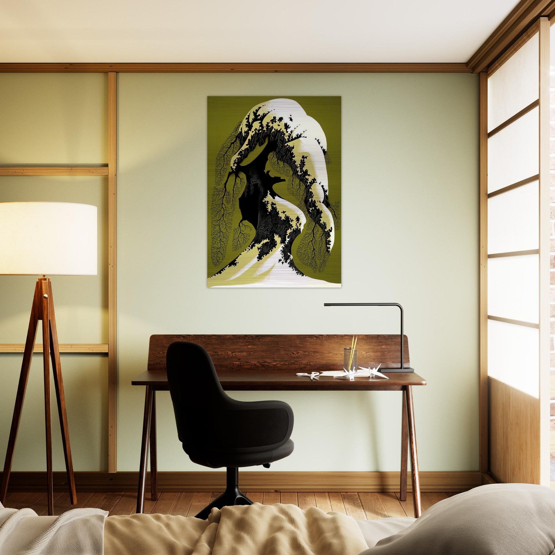 Snow Laden - Eyvind Earle Brushed Aluminum Print - 70x100 cm / 28x40 inches | Eyvind Earle Aluminum Print | Eyvind Earle Prints