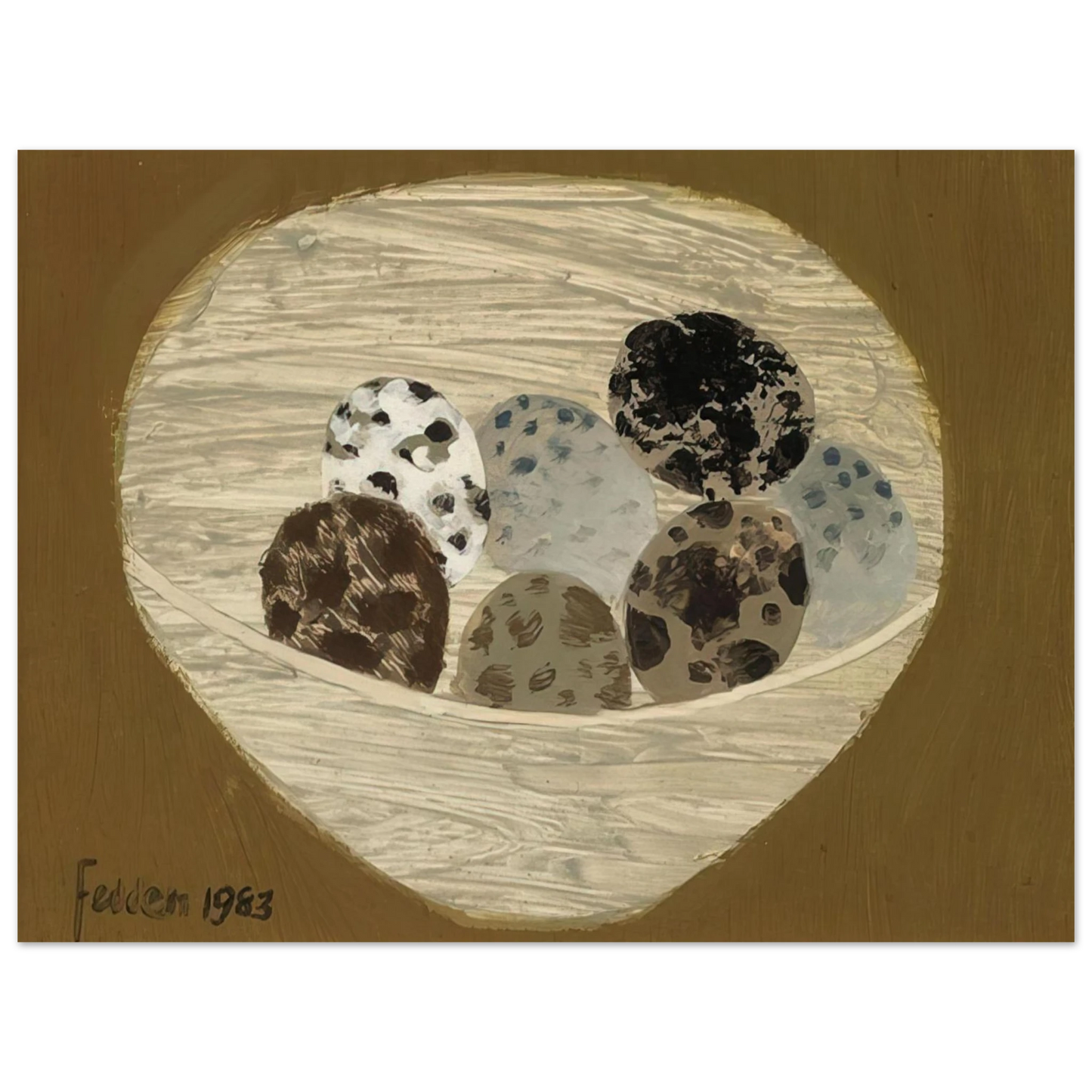Mary Fedden - Quail Eggs - 1983  75x100 cm / 30x40inches Fine Art Poster