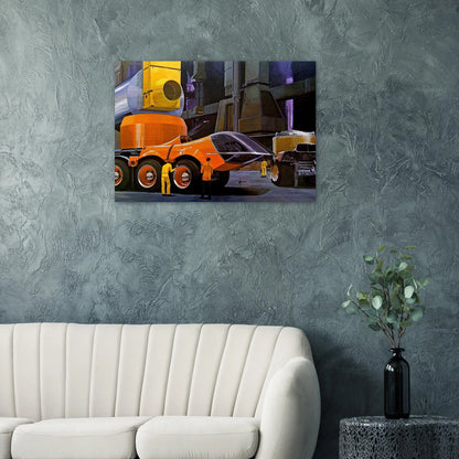 Syd Mead - Syd Mead Brushed Aluminum Print - 70x100 cm / 28x40 inches | Syd Mead Aluminum Print | Syd Mead Prints