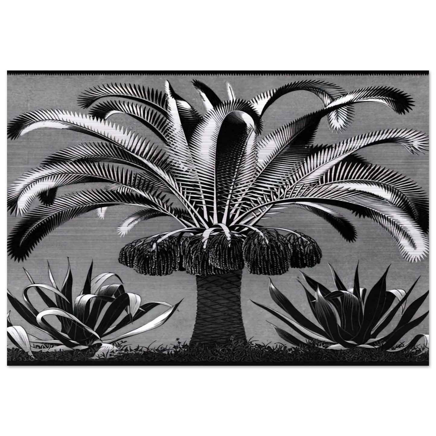 PALM - MC Escher Brushed Aluminum Print - 70x100 cm / 28x40 inches | MC Escher Aluminum Print | MC Escher Prints
