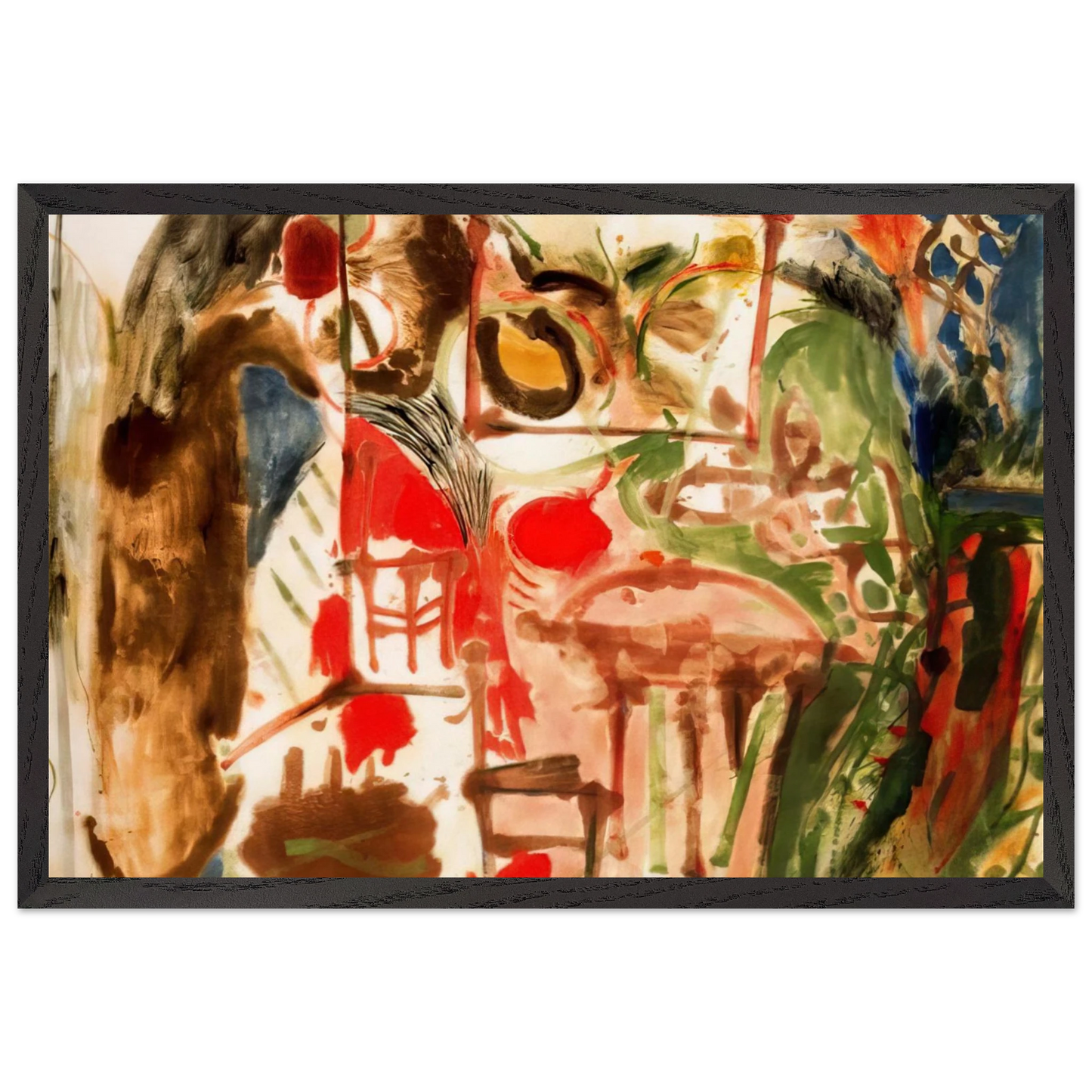 Helen Frankenthaler - Interior - 1957 Wall art - 40x50 cm / 16x20 inches - Premium Wooden Framed Poster With Fine Art Paper-canvas - White frame