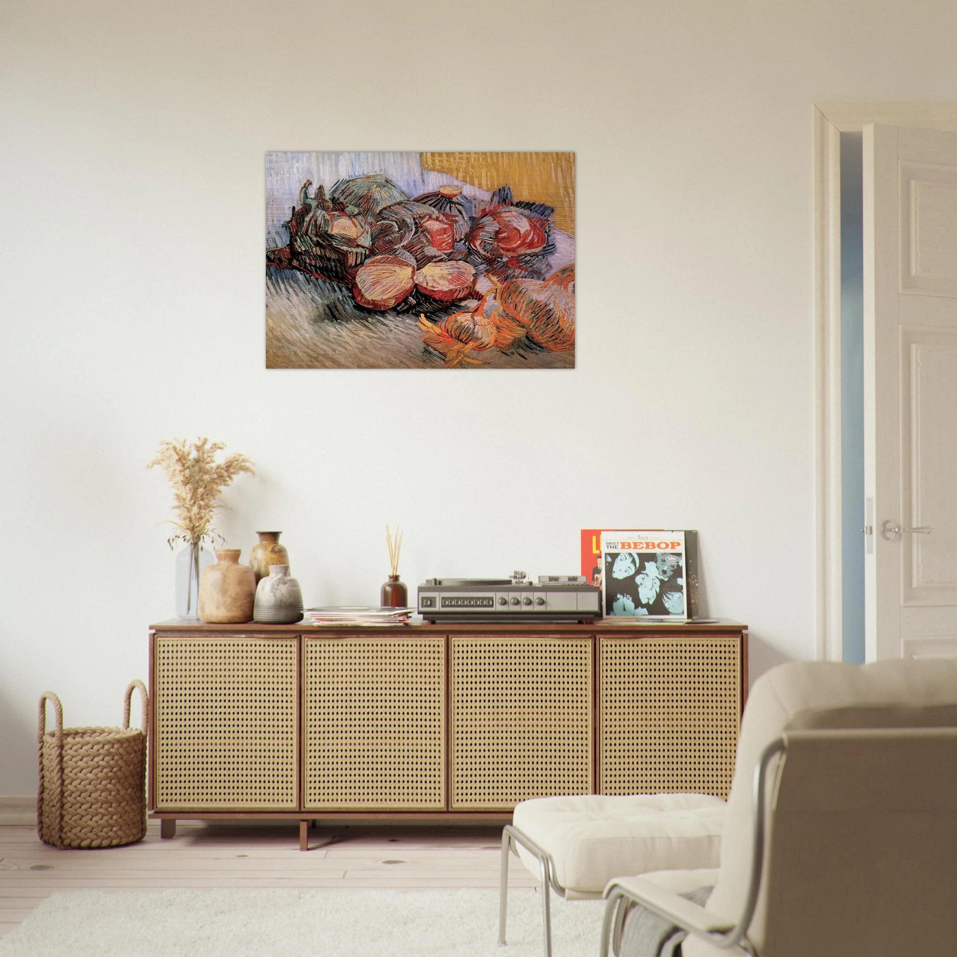 Still Life with Red Cabbages and Onions - Vincent van Gogh Brushed Aluminum Print - 70x100 cm / 28x40 inches | Vincent van Gogh Aluminum Print | Vincent van Gogh Prints