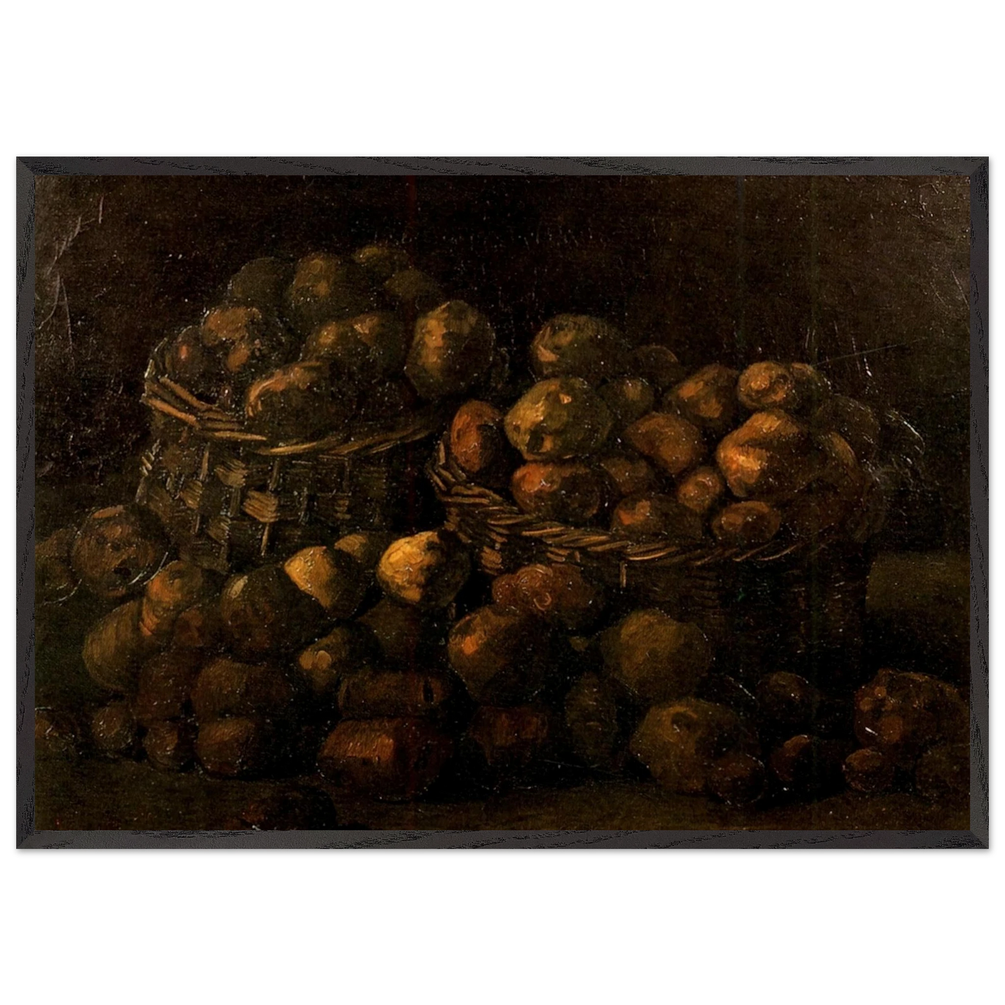 Baskets of Potatoes - Vincent van Gogh 70x100 cm / 28x40 inches Framed Art Print – Black Wooden Frame