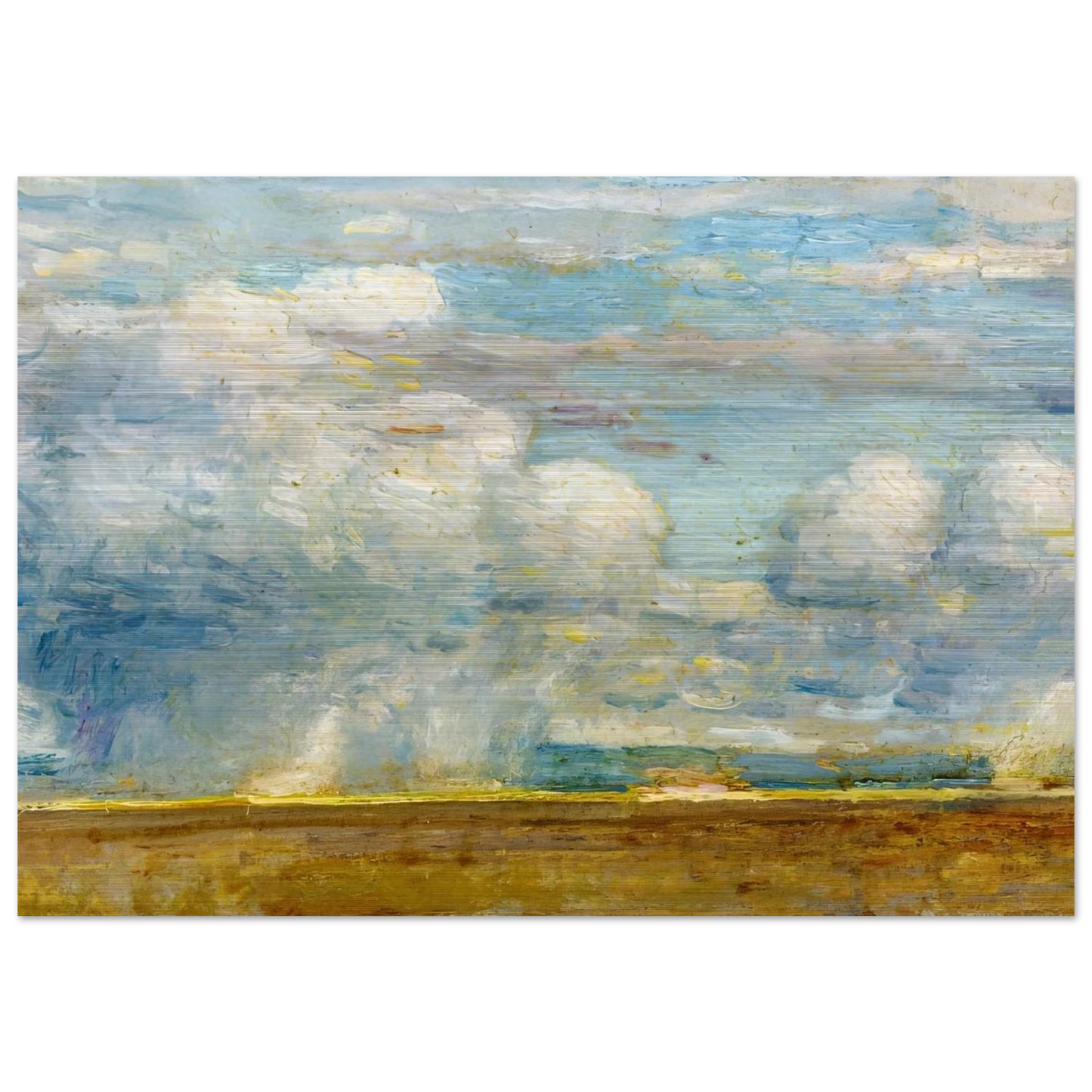 Clouds also known as Rain Clouds over Oregon Desert - Childe Hassam Brushed Aluminum Print - 70x100 cm / 28x40 inches | Childe Hassam Aluminum Print | Childe Hassam Prints
