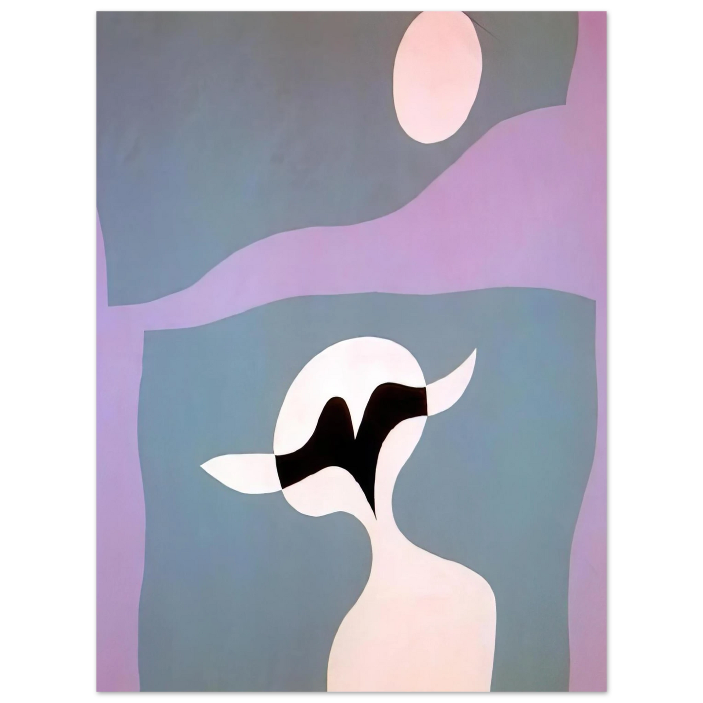 Jean Arp - Man, mustache, navel  75x100 cm / 30x40inches Fine Art Poster