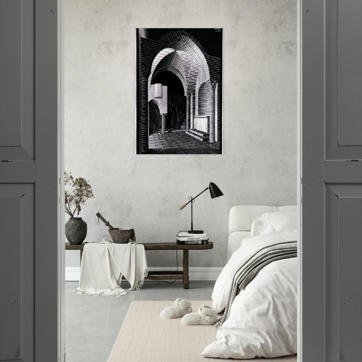 PORTA MARIA DELL OSPIDALE - MC Escher Brushed Aluminum Print - 70x100 cm / 28x40 inches | MC Escher Aluminum Print | MC Escher Prints