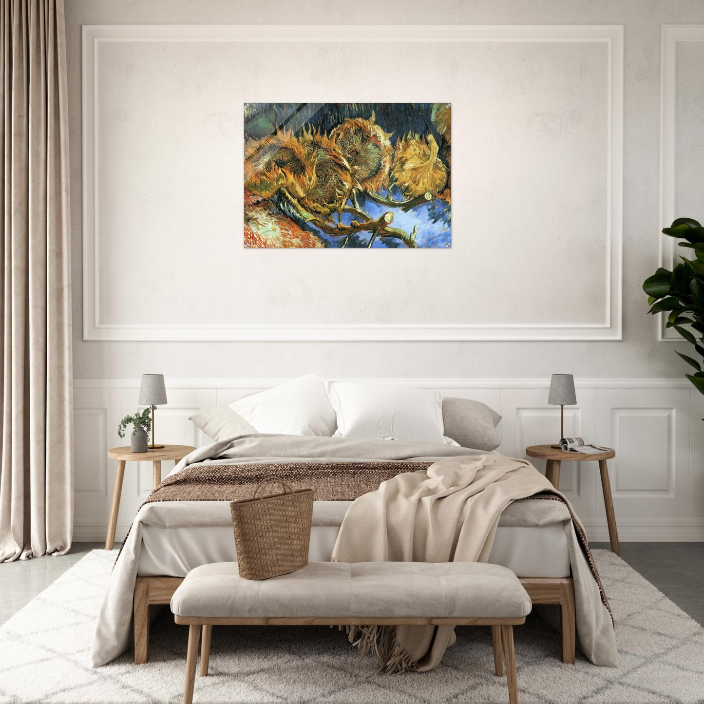 Still Life with Four Sunflowers - Vincent van Gogh Acrylic Print - 70x100 cm / 28x40″ inches