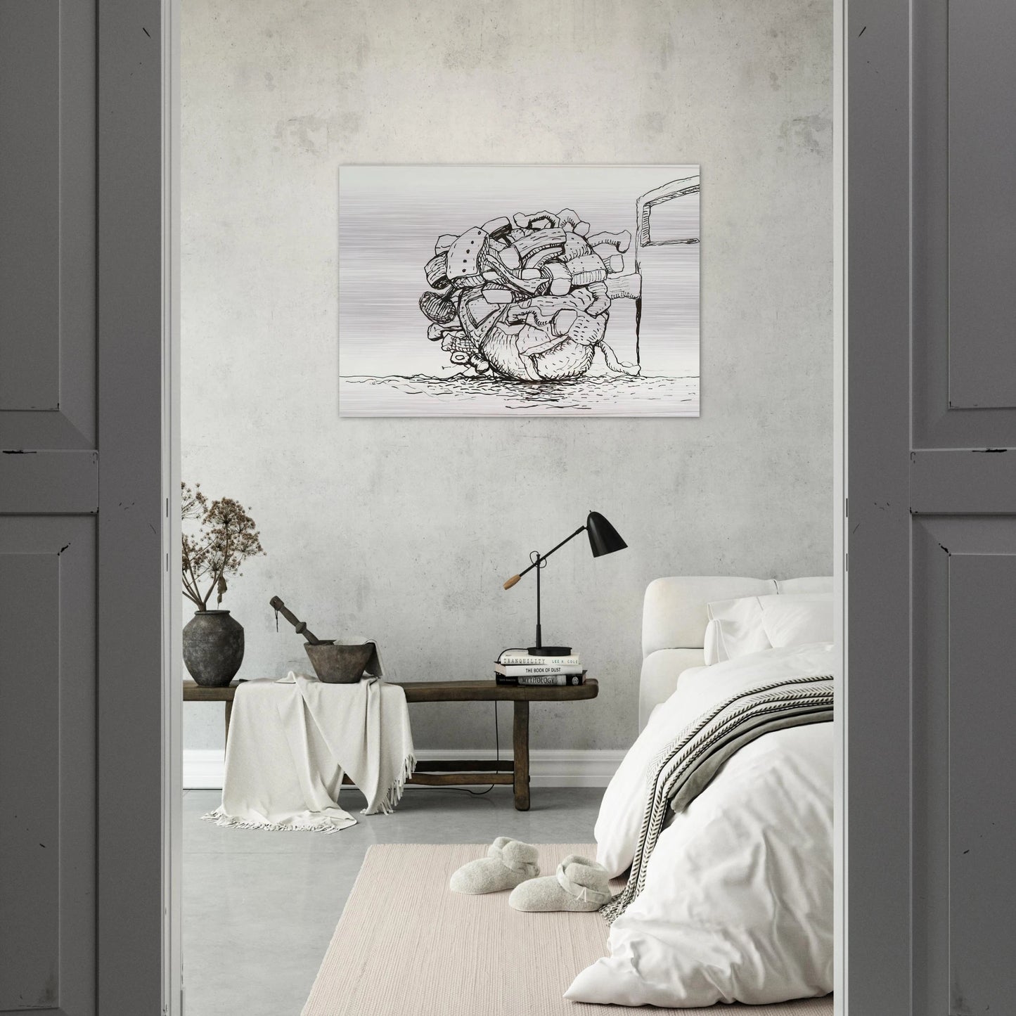 UNTITLED 1 - Philip Guston Brushed Aluminum Print - 70x100 cm / 28x40 inches | Philip Guston Aluminum Print | Philip Guston Prints