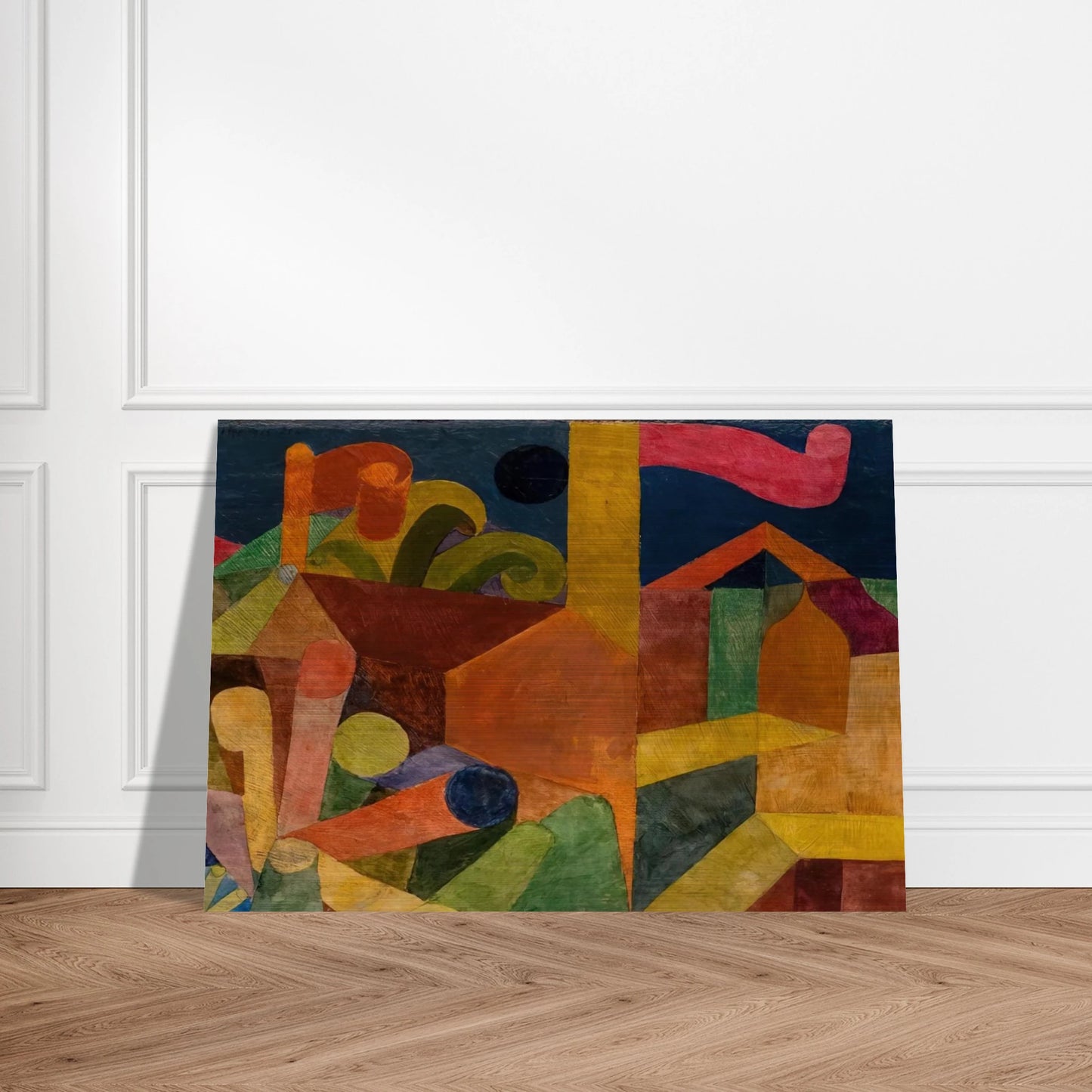 LANDSCAPE WITH FLAGS 1914 - Paul Klee Brushed Aluminum Print - 70x100 cm / 28x40 inches | Paul Klee Aluminum Print | Paul Klee Prints