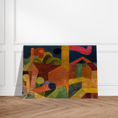 LANDSCAPE WITH FLAGS 1914 - Paul Klee Brushed Aluminum Print - 70x100 cm / 28x40 inches | Paul Klee Aluminum Print | Paul Klee Prints