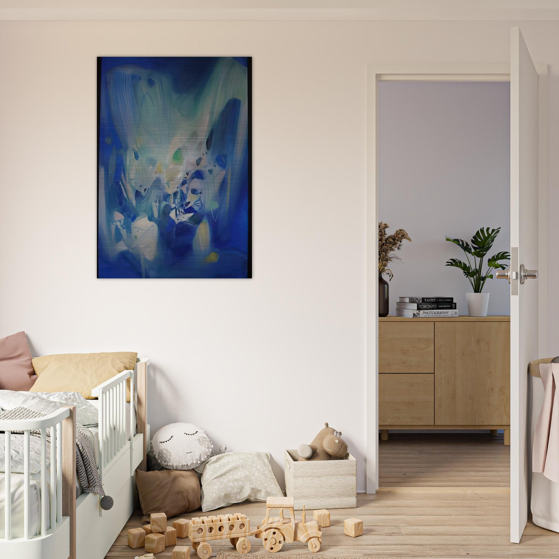 DOMINANT BLEU 1990 - Chu teh Chun Brushed Aluminum Print - 70x100 cm / 28x40 inches | Chu teh Chun Aluminum Print | Chu teh Chun Prints