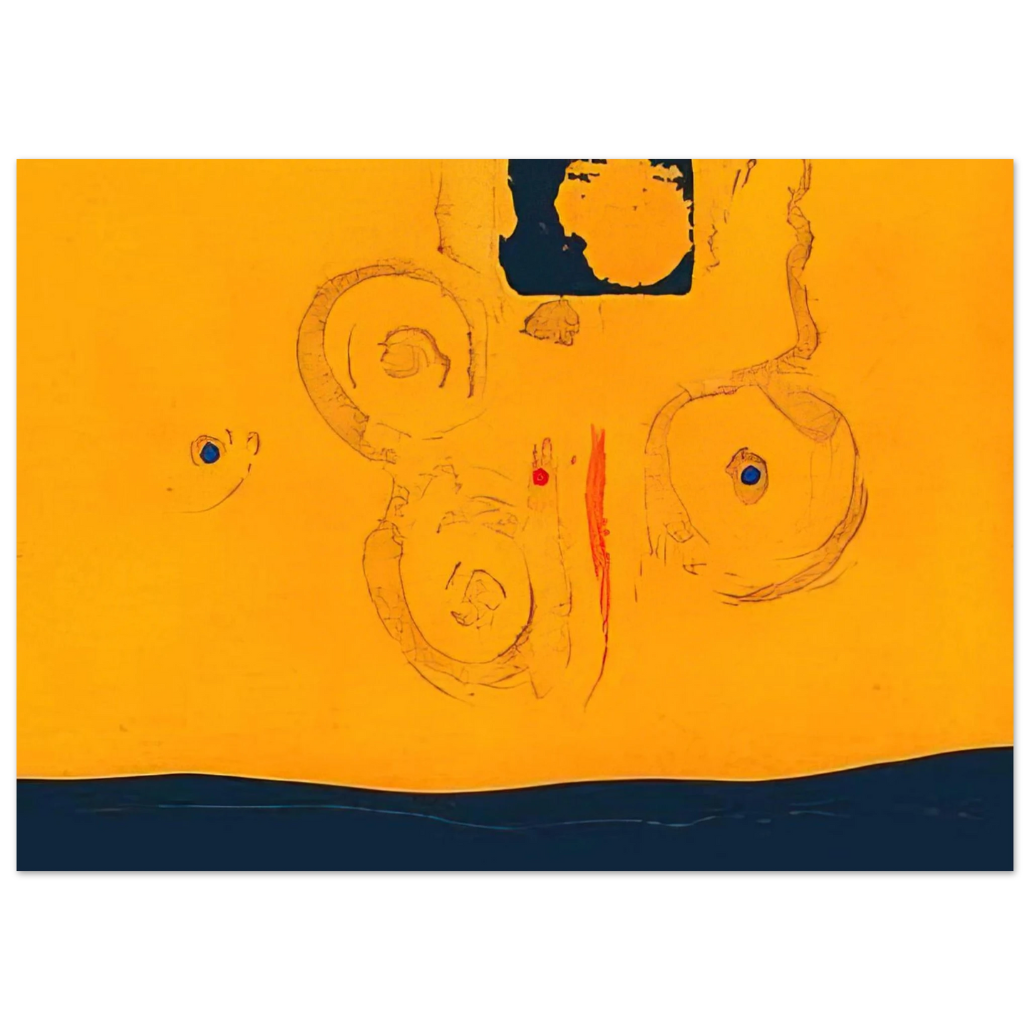 Helen Frankenthaler - Plaza Real - 1988 Wall art - 40x50 cm / 16x20 inches - Premium Wooden Framed Poster With Fine Art Paper-canvas - Wood frame