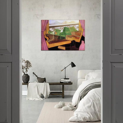 OPEN WINDOW WITH HILLS 1923 - Juan Gris Brushed Aluminum Print - 70x100 cm / 28x40 inches | Juan Gris Aluminum Print | Juan Gris Prints